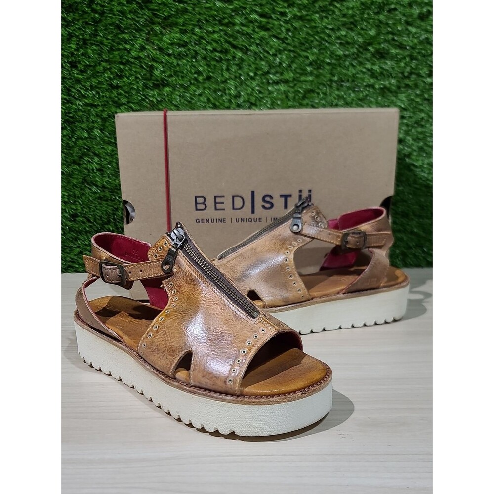 Bed Stu Clancy Platform Sandal / Tan Rustic White US Women's 7.5 NEW